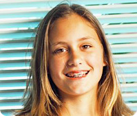smiling girl with braces